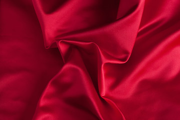 folds of red silk fabric
