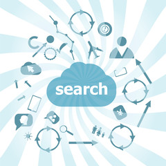 Poster - Text Search. Business concept . Set of web icons for business, finance and communication