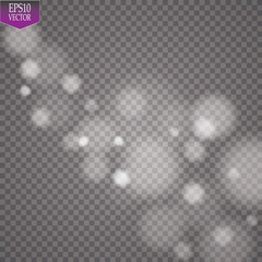 Wall Mural - Shining light, stars, particles, energy in transparent background
