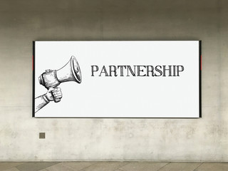 Wall Mural - MEGAPHONE ANNOUNCEMENT PARTNERSHIP ON BILLBOARD