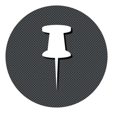 Pinnadel - Gepunkteter Button mit Symbol und Schatten