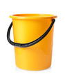 Yellow bucket isolated on white background