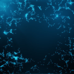 Poster - Technological connection futuristic shape, blue dot network, abstract background, blue background, Concept of Network, internet communication, 3D rendering