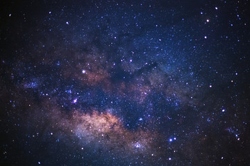 Wall Mural - close up milky way galaxy with stars and space dust in the universe, long exposure photograph, with 