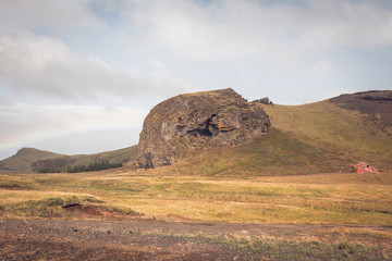 Wall Mural - South Icelandic landscape with rainbow