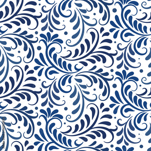Plakat na zamówienie Vector ornament seamless pattern. Floral ornate background