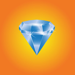 Wall Mural - blue diamond isolated on background. vector illustration