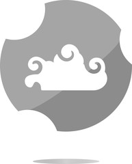 Poster - white cloud on internet icon isolated on white