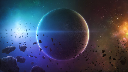 Wall Mural - Deep space planet