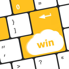 Aufkleber - win word on computer keyboard key button
