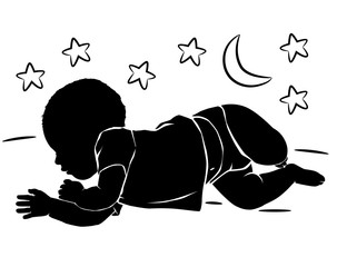 Wall Mural - Silhouette baby sleeping