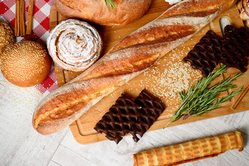 Fresh bread on the table