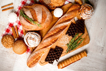 Fresh bread on the table