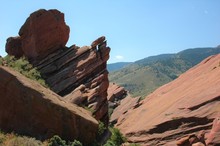 Layered Rock Formations At Red Rocks Outside Of Denver, Colorado