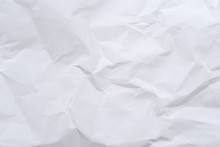 White Crumpled Paper Background And Texture, Wrinkled Creased Paper White Abstract