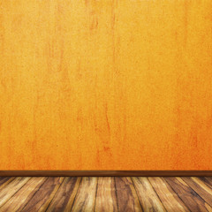 Wall Mural - Vintage interior with orange concrete wall