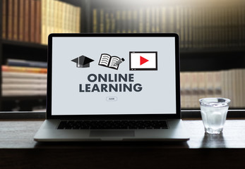 Poster - ONLINE LEARNING Connectivity Technology Coaching Skills Teach Digital Online Internet