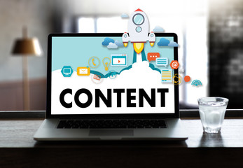 Poster - content marketing content data blogging media publication information vision concept