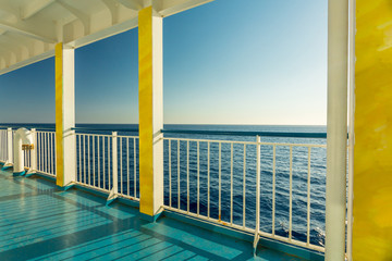 Canvas Print - Ferry boat deck