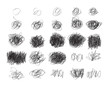 Set of Grunge Hand drawn scribble circles, vector logo design elements Circle Stains, vector illustration