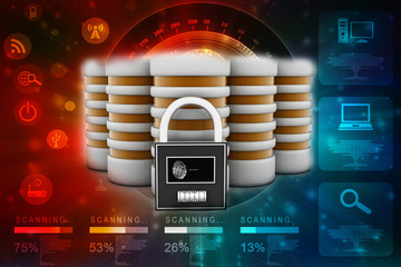 Poster - 3d rendering database storage data base with lock