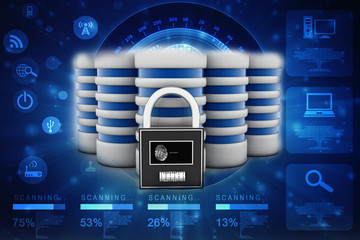 Poster - 3d rendering database storage data base with lock