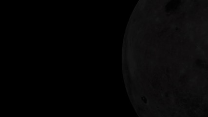 Wall Mural - the moon: looped flight around the planet earth’s moon (in front of a black background, with empty s