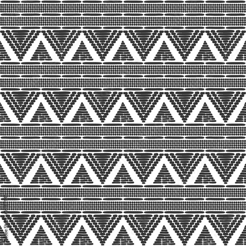 Tribal Pattern Vector Seamless Ethics African Black White