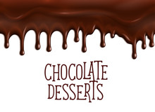 Bakery Chocolate Desserts Vector Poster For Cafe