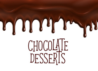 Bakery chocolate desserts vector poster for cafe