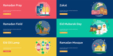 Ramadan And Eid Mubarak Conceptual Banner