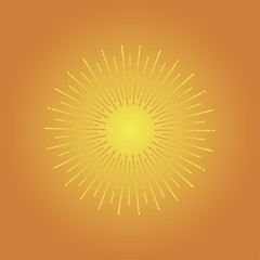 Wall Mural - sun rays. orange background. spiral