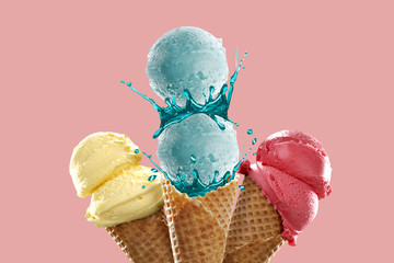 Wall Mural - ice cream splash 