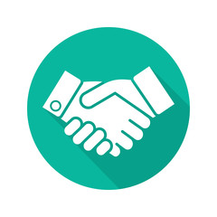 Poster - Handshake flat design long shadow icon