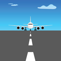 Wall Mural - airplane on runway design illustration