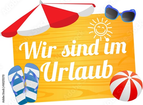 Wir sind im Urlaub Stock-Vektorgrafik | Adobe Stock