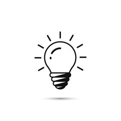 Poster - Light bulb line icon on white background. Vector illustration. Idea symbol.