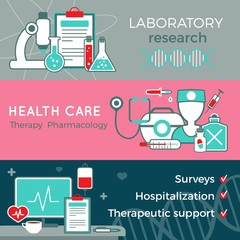 Sticker - Flat Healthcare Horizontal Banners