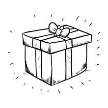 Gift Box Draw Icon Vector Illustration Graphic Design