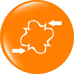 Poster - abstract sign with arrow set on icon (button)