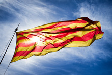 Waving Catalonia Flag