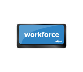 Poster - Workforce keys on computer keyboard - business concept