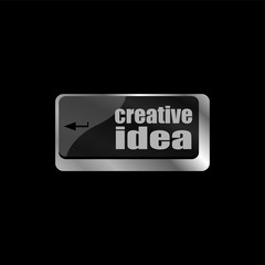Leinwandbilder - creative idea on computer keyboard key button