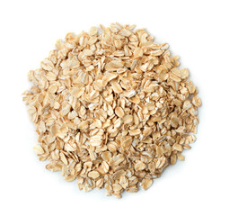 Wall Mural - Top view of dry rolled oatmeal flakes