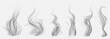 Set of translucent gray smoke on transparent background. For used on light backgrounds. Transparency only in vector format