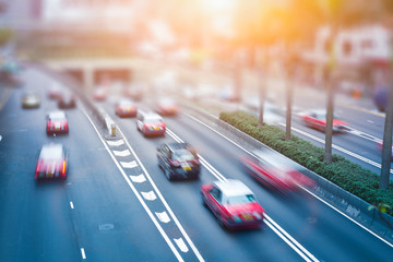 Wall Mural - Traffic to the city road