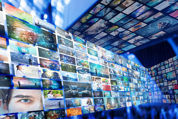 information network concept. virtual museum. video streaming service.