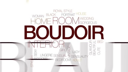 Sticker - Boudoir animated word cloud, text design animation. Kinetic typography.