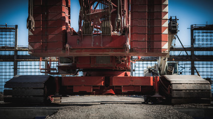 Huge 600t crane waiting on a construction site