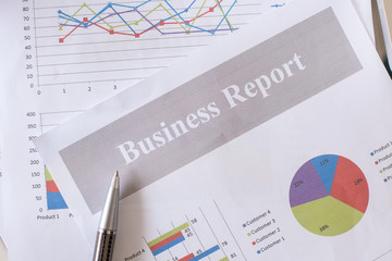 Showing business and financial report. Business finances and accounting concept